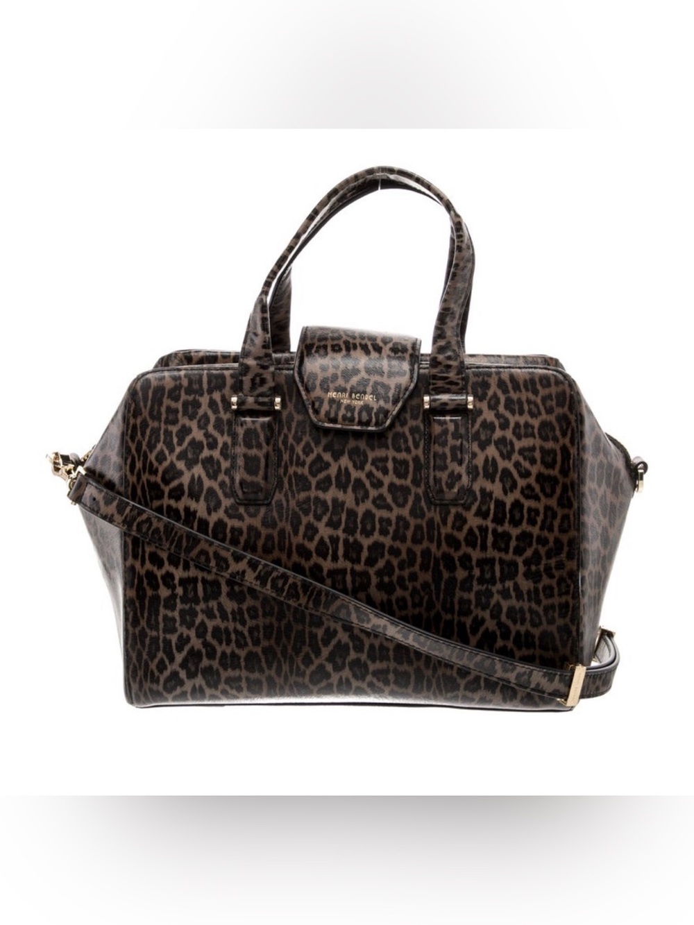 Henri Bendel Leopard Print Leather Satchel w/crossbody - LIKE NEW! Rare AF! - Picture 2 of 5